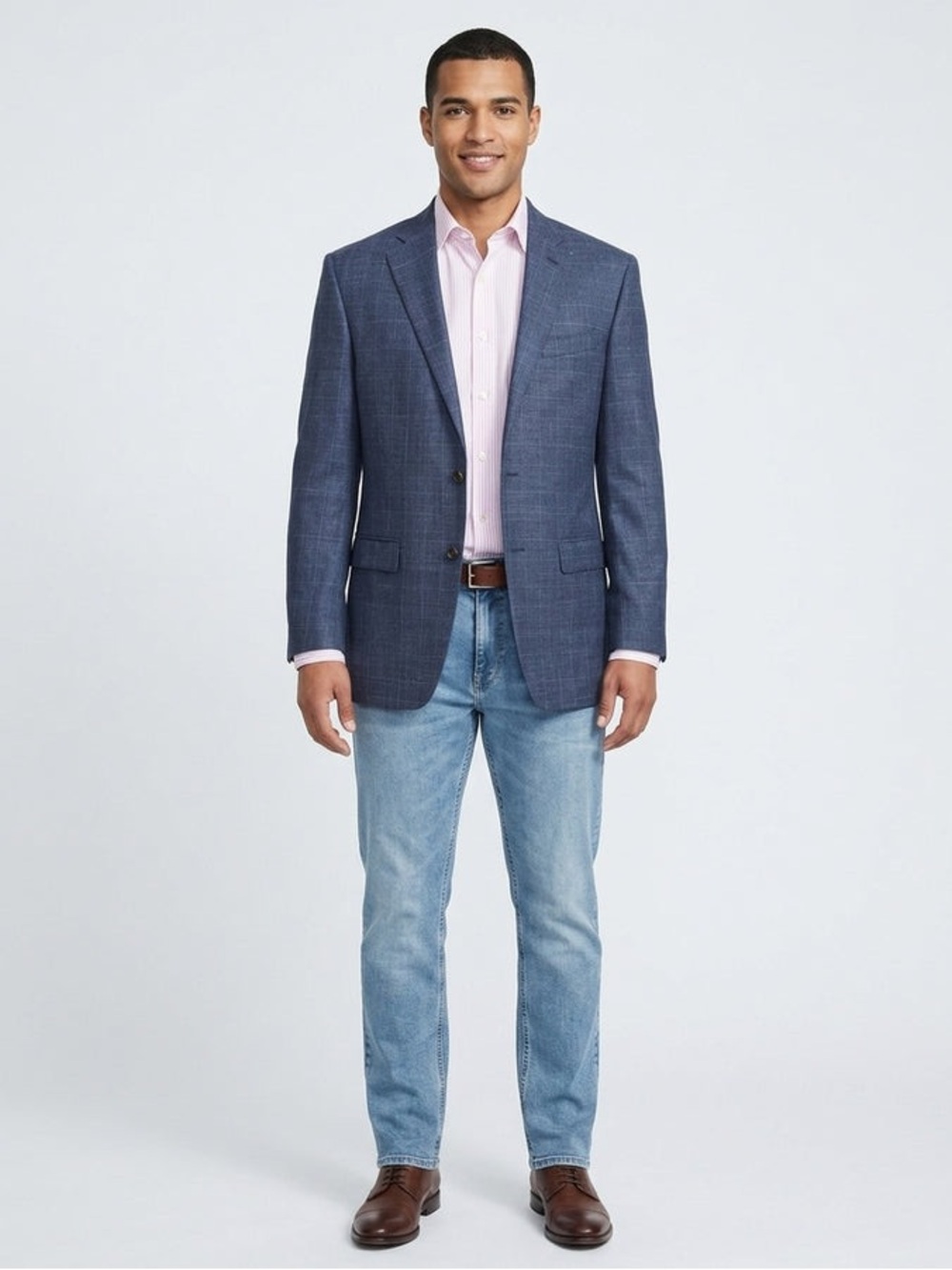Lauren Ralph Lauren Men's Classic-Fit UltraFlex Blue Plaid Suit Jacket/ Blazer